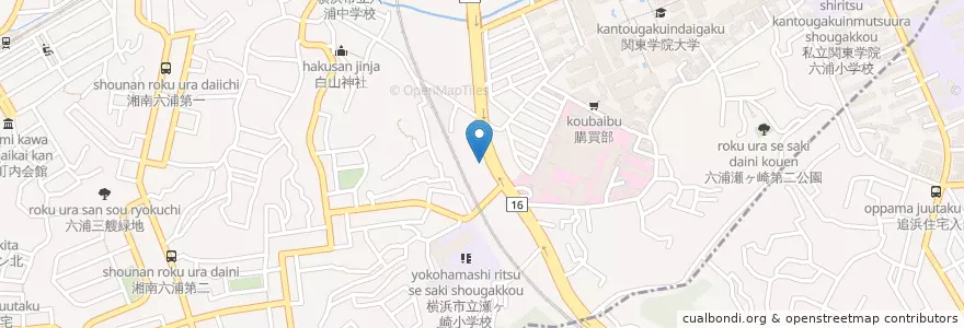 Mapa de ubicacion de 横浜六浦郵便局 en 일본, 가나가와현, 요코하마시.