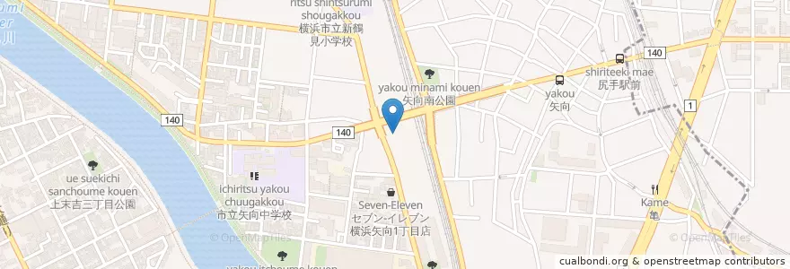 Mapa de ubicacion de 横浜勤労者福祉協会汐田総合病院 en Japón, Prefectura De Kanagawa, Yokohama, 鶴見区.