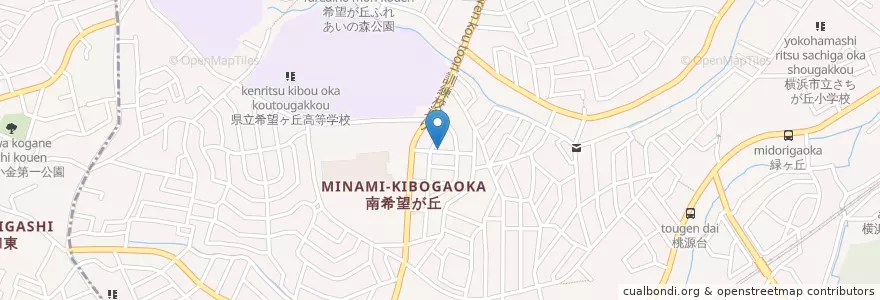 Mapa de ubicacion de 横浜南希望が丘郵便局 en Japan, Präfektur Kanagawa, Yokohama, 旭区.