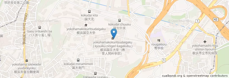 Mapa de ubicacion de 横浜国立大学（教育学部） en Jepun, 神奈川県, 横浜市, 保土ヶ谷区.
