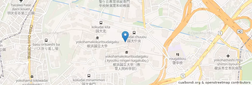 Mapa de ubicacion de 横浜国立大学（経済学部） en Japan, 神奈川県, Yokohama, 保土ヶ谷区.