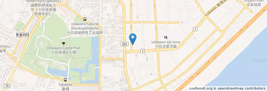 Mapa de ubicacion de 横浜地方法務局小田原支局 en 日本, 神奈川県, 小田原市.
