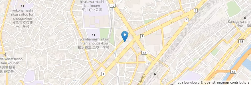 Mapa de ubicacion de 横浜地方裁判所神奈川簡易裁判所 en 日本, 神奈川県, 横浜市, 神奈川区.
