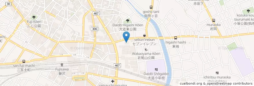 Mapa de ubicacion de 横浜地方裁判所藤沢簡易裁判所 en Japonya, 神奈川県, 藤沢市.