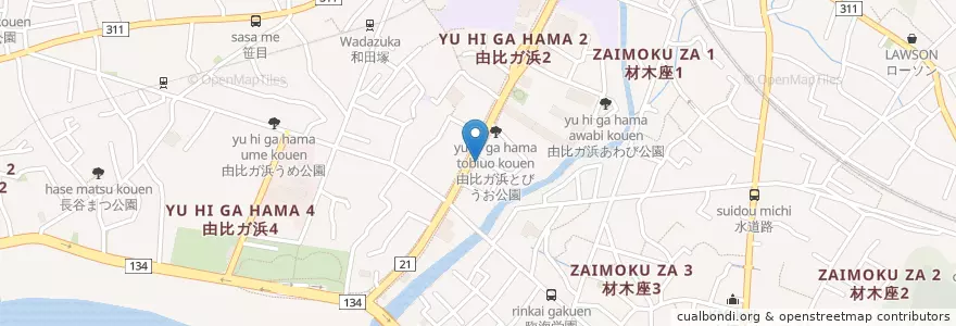 Mapa de ubicacion de 横浜地方裁判所鎌倉簡易裁判所 en Jepun, 神奈川県, 鎌倉市.