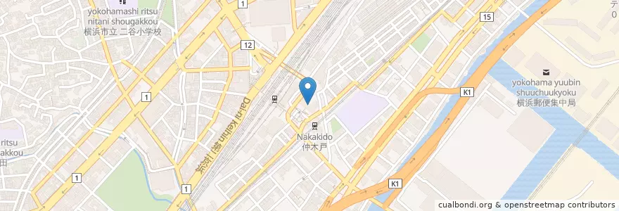 Mapa de ubicacion de 横浜市かながわ保育園 en 일본, 가나가와현, 요코하마시, 神奈川区.