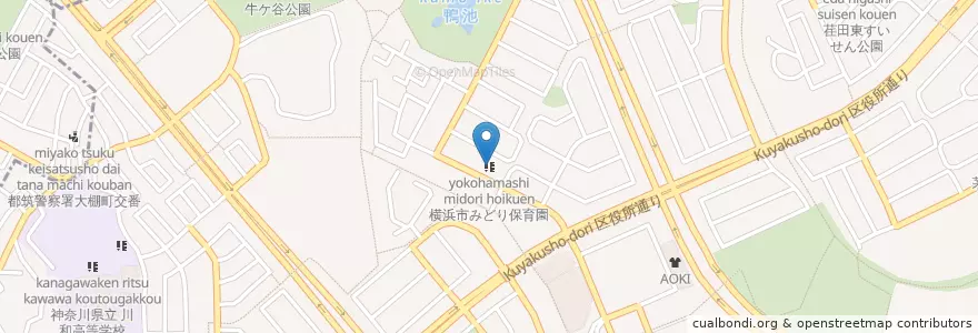 Mapa de ubicacion de 横浜市みどり保育園 en Japão, 神奈川県, 横浜市, 都筑区.
