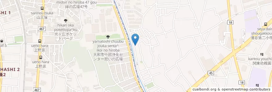 Mapa de ubicacion de 横浜市下瀬谷保育園 en Japan, 神奈川県, 大和市.