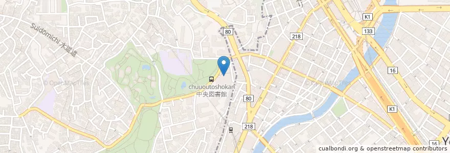 Mapa de ubicacion de 横浜市中央図書館 en Japonya, 神奈川県, 横浜市, 西区.
