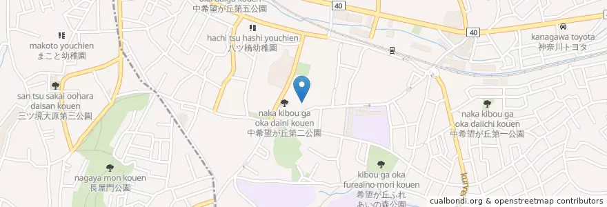 Mapa de ubicacion de 横浜市中希望が丘保育園 en Japão, 神奈川県, 横浜市, 旭区.