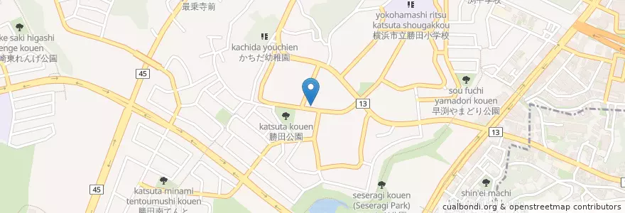 Mapa de ubicacion de 横浜市勝田保育園 en 일본, 가나가와현, 요코하마시, 都筑区.