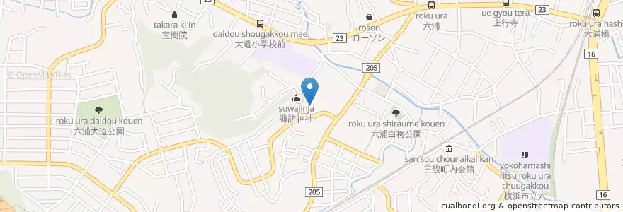 Mapa de ubicacion de 横浜市南六浦保育園 en Japão, 神奈川県, 横浜市, 金沢区.