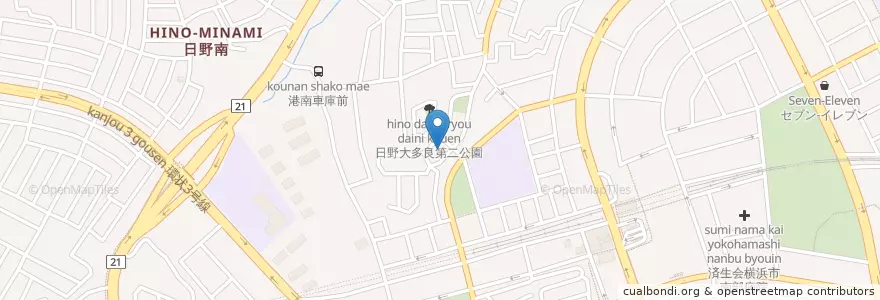 Mapa de ubicacion de 横浜市南日野保育園 en 日本, 神奈川縣, 横滨市, 港南区.