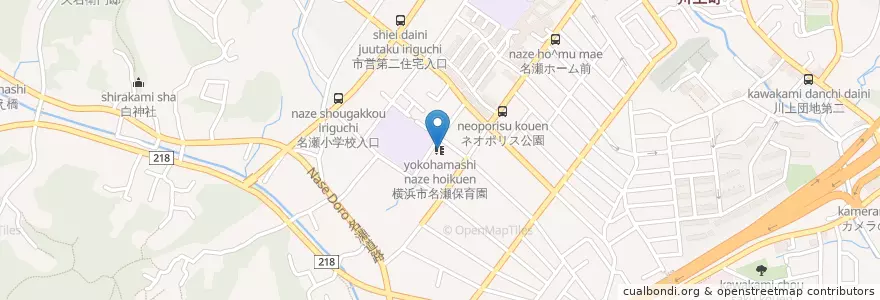 Mapa de ubicacion de 横浜市名瀬保育園 en Japón, Prefectura De Kanagawa, Yokohama, 戸塚区.