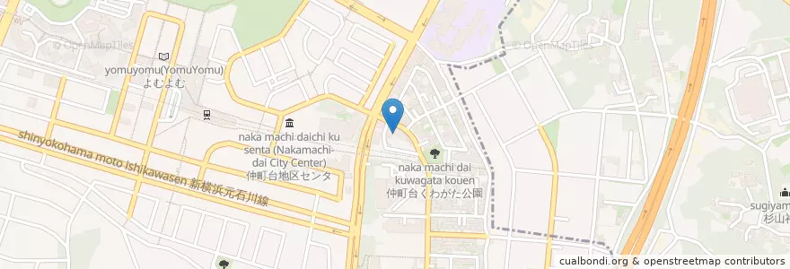 Mapa de ubicacion de 横浜市大熊保育園 en 일본, 가나가와현, 요코하마시, 都筑区.