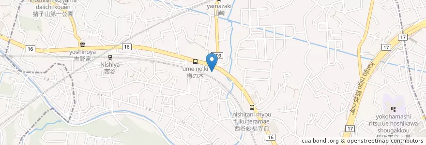 Mapa de ubicacion de 横浜市安全管理局保土ヶ谷消防署西谷消防出張所 en 일본, 가나가와현, 요코하마시, 保土ヶ谷区.
