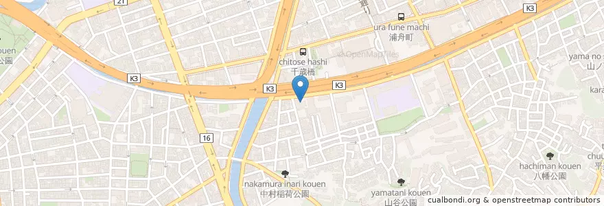 Mapa de ubicacion de 横浜市安全管理局南消防署中村町消防出張所 en Japan, Kanagawa Prefecture, Yokohama, Minami Ward.