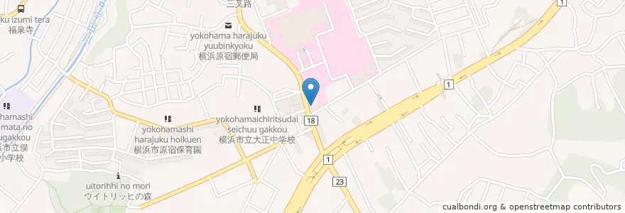 Mapa de ubicacion de 横浜市安全管理局戸塚消防署大正消防出張所 en 일본, 가나가와현, 요코하마시, 戸塚区.