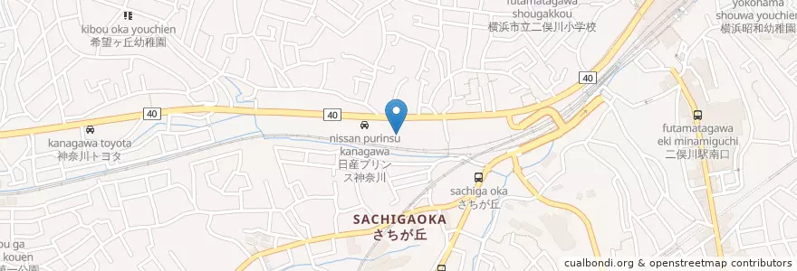 Mapa de ubicacion de 横浜市安全管理局旭消防署さちが丘消防出張所 en Japan, Kanagawa Prefecture, Yokohama, Asahi Ward.