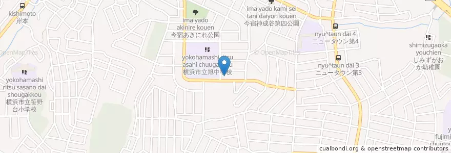 Mapa de ubicacion de 横浜市安全管理局旭消防署今宿消防出張所 en Jepun, 神奈川県, 横浜市, 旭区.