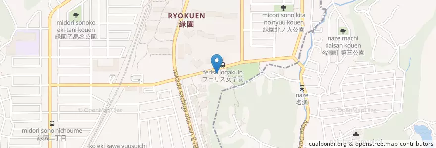 Mapa de ubicacion de 泉消防署緑園消防出張所 en Japan, Kanagawa Prefecture, Yokohama, Izumi Ward.