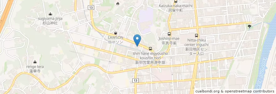Mapa de ubicacion de 横浜市安全管理局港北消防署新羽消防出張所 en 日本, 神奈川県, 横浜市, 港北区.
