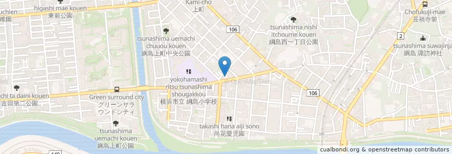 Mapa de ubicacion de 綱島消防出張所 en 일본, 가나가와현, 요코하마시, 港北区.