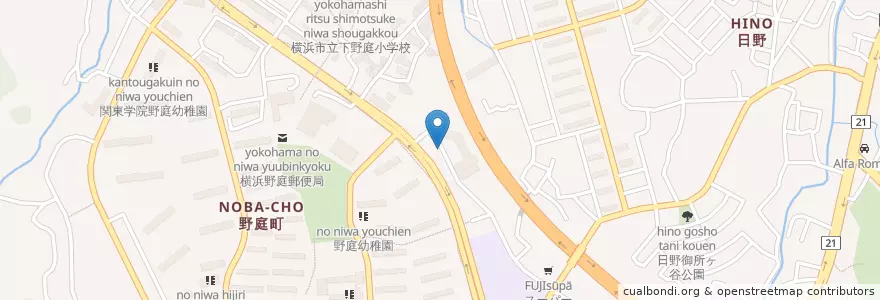 Mapa de ubicacion de 横浜市安全管理局港南消防署野庭消防出張所 en 일본, 가나가와현, 요코하마시, 港南区.