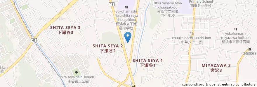 Mapa de ubicacion de 横浜市安全管理局瀬谷消防署下瀬谷消防出張所 en 일본, 가나가와현, 요코하마시, 瀬谷区.