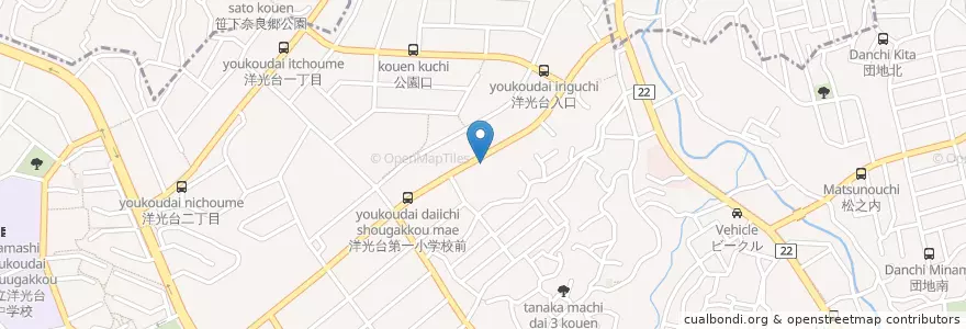 Mapa de ubicacion de 横浜市安全管理局磯子消防署洋光台消防出張所 en ژاپن, 神奈川県, 横浜市, 磯子区.