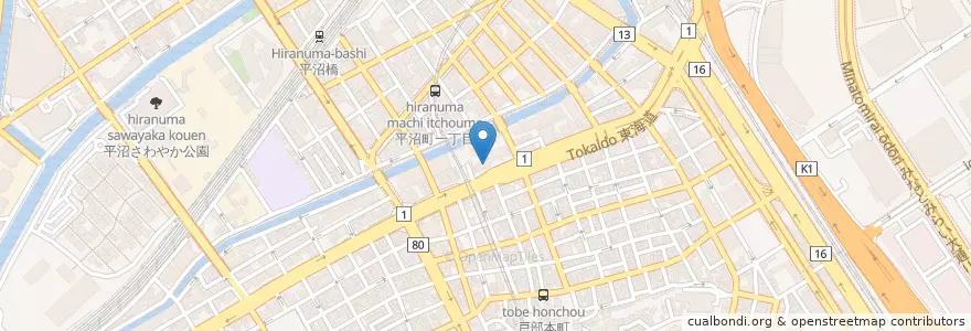 Mapa de ubicacion de 横浜市安全管理局西消防署 en ژاپن, 神奈川県, 横浜市, 西区.
