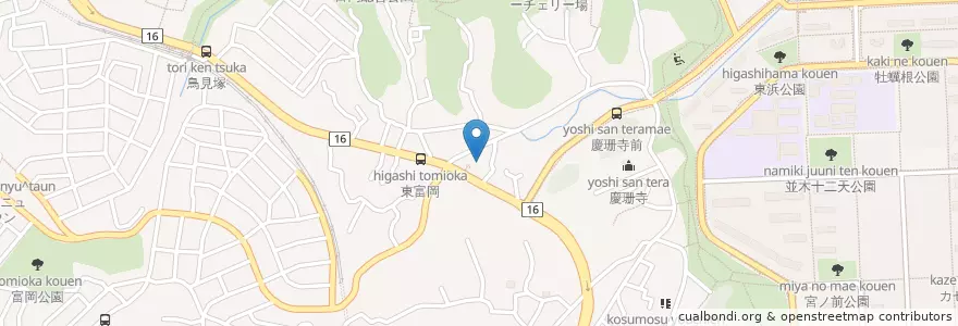 Mapa de ubicacion de 横浜市安全管理局金沢消防署東富岡消防出張所 en Japón, Prefectura De Kanagawa, Yokohama, 金沢区.