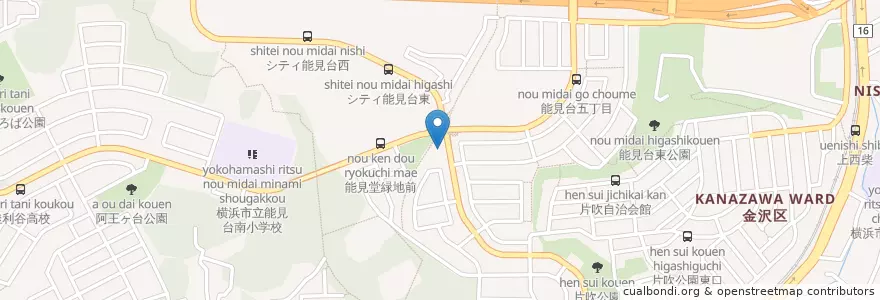 Mapa de ubicacion de 横浜市安全管理局金沢消防署能見台消防出張所 en 일본, 가나가와현, 요코하마시, 金沢区.