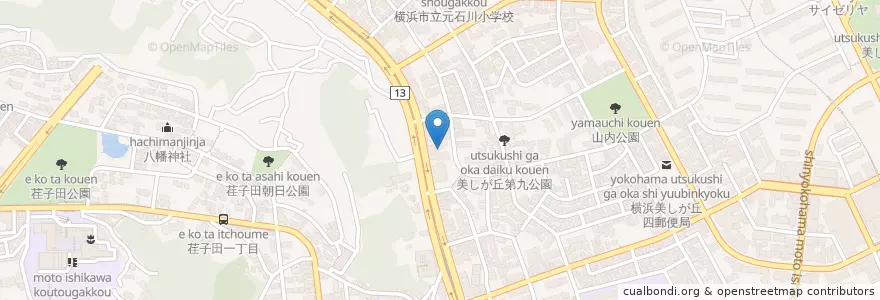 Mapa de ubicacion de 横浜市安全管理局青葉消防署元石川消防出張所 en 일본, 가나가와현, 요코하마시, 青葉区.