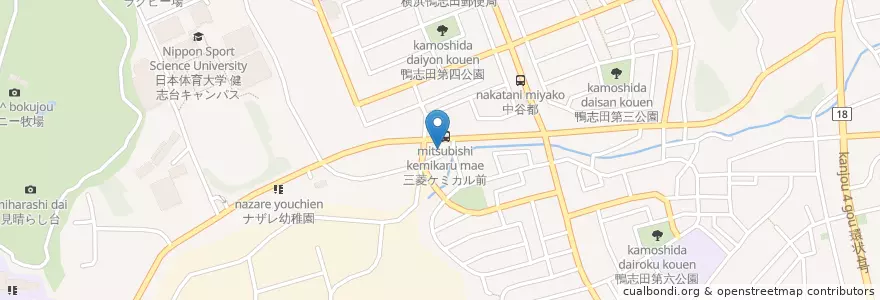 Mapa de ubicacion de 横浜市安全管理局青葉消防署鴨志田消防出張所 en 日本, 神奈川縣, 横滨市, 青葉区.