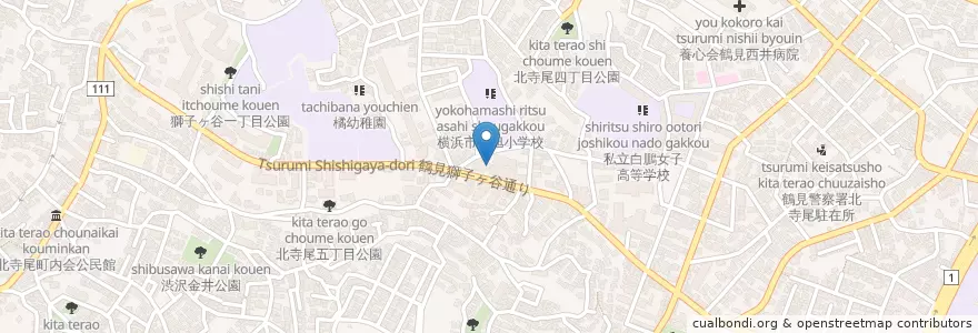 Mapa de ubicacion de 横浜市安全管理局鶴見消防署寺尾消防出張所 en 일본, 가나가와현, 요코하마시, 鶴見区.