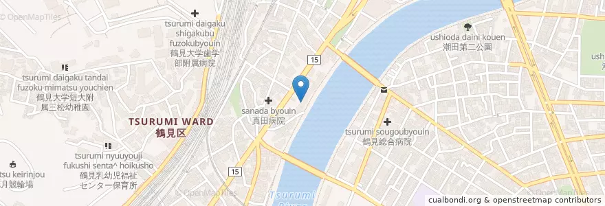 Mapa de ubicacion de 横浜市安全管理局鶴見消防署生麦消防出張所 en 일본, 가나가와현, 요코하마시, 鶴見区.