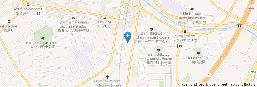 Mapa de ubicacion de 横浜市山内図書館 en ژاپن, 神奈川県, 横浜市, 青葉区.
