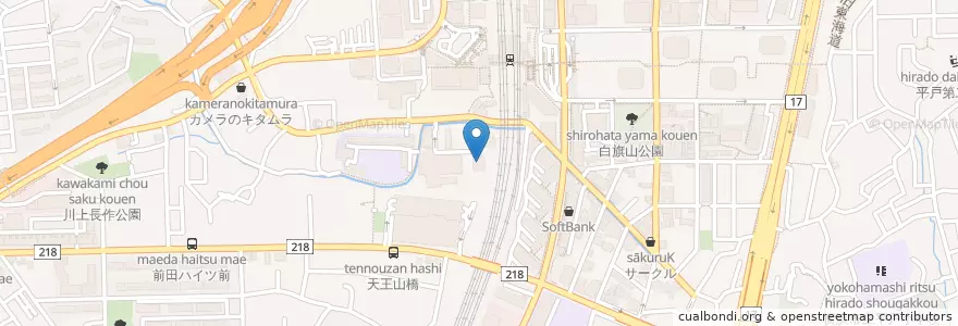 Mapa de ubicacion de 横浜市川上保育園 en 일본, 가나가와현, 요코하마시, 戸塚区.