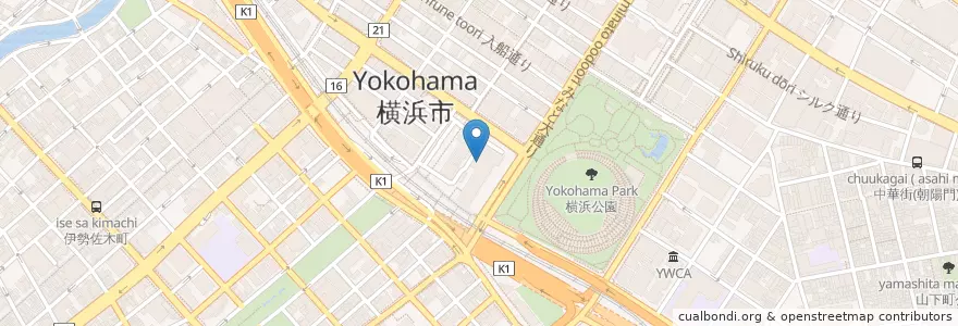 Mapa de ubicacion de 横浜市役所 en اليابان, كاناغاوا, 横浜市, 中区.
