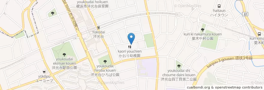 Mapa de ubicacion de 横浜市洋光台第二保育園 en 일본, 가나가와현, 요코하마시, 磯子区.