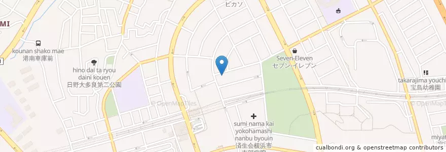 Mapa de ubicacion de 横浜市港南台保育園 en Japón, Prefectura De Kanagawa, Yokohama, 港南区.