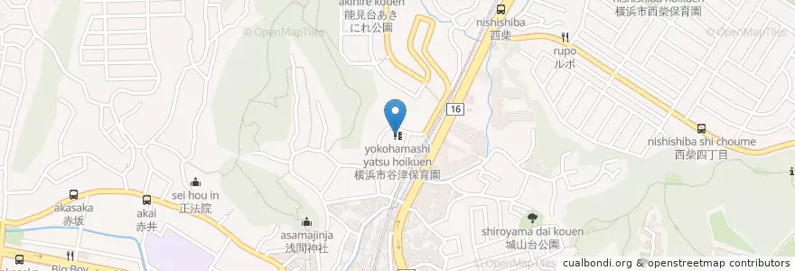 Mapa de ubicacion de 横浜市谷津保育園 en Giappone, Prefettura Di Kanagawa, 横浜市, 金沢区.