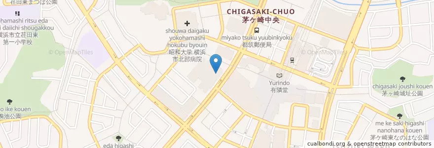 Mapa de ubicacion de 横浜市都筑図書館 en 일본, 가나가와현, 요코하마시, 都筑区.