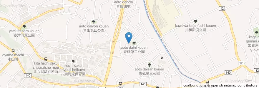 Mapa de ubicacion de 横浜市青砥保育園 en Japão, 神奈川県, 横浜市, 緑区.