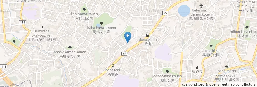 Mapa de ubicacion de 横浜市馬場保育園 en Jepun, 神奈川県, 横浜市, 鶴見区.