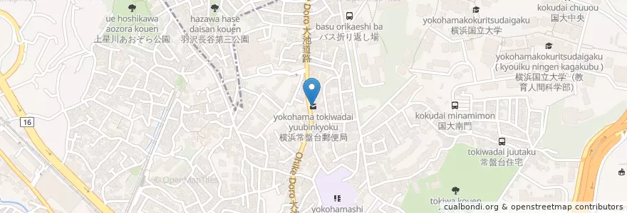 Mapa de ubicacion de 横浜常盤台郵便局 en Japon, Préfecture De Kanagawa, 横浜市, 保土ヶ谷区.