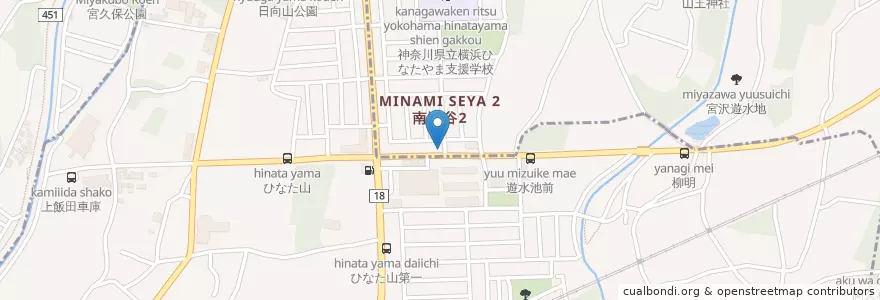 Mapa de ubicacion de 横浜日向山郵便局 en Japonya, 神奈川県, 横浜市, 泉区.