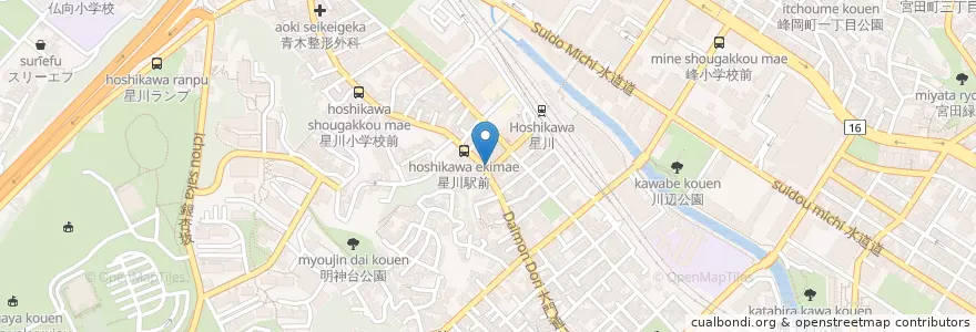 Mapa de ubicacion de 横浜星川郵便局 en Japan, 神奈川県, Yokohama, 保土ヶ谷区.
