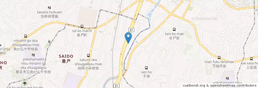 Mapa de ubicacion de 横浜東邦病院 en 日本, 神奈川縣, 横滨市, 南区.
